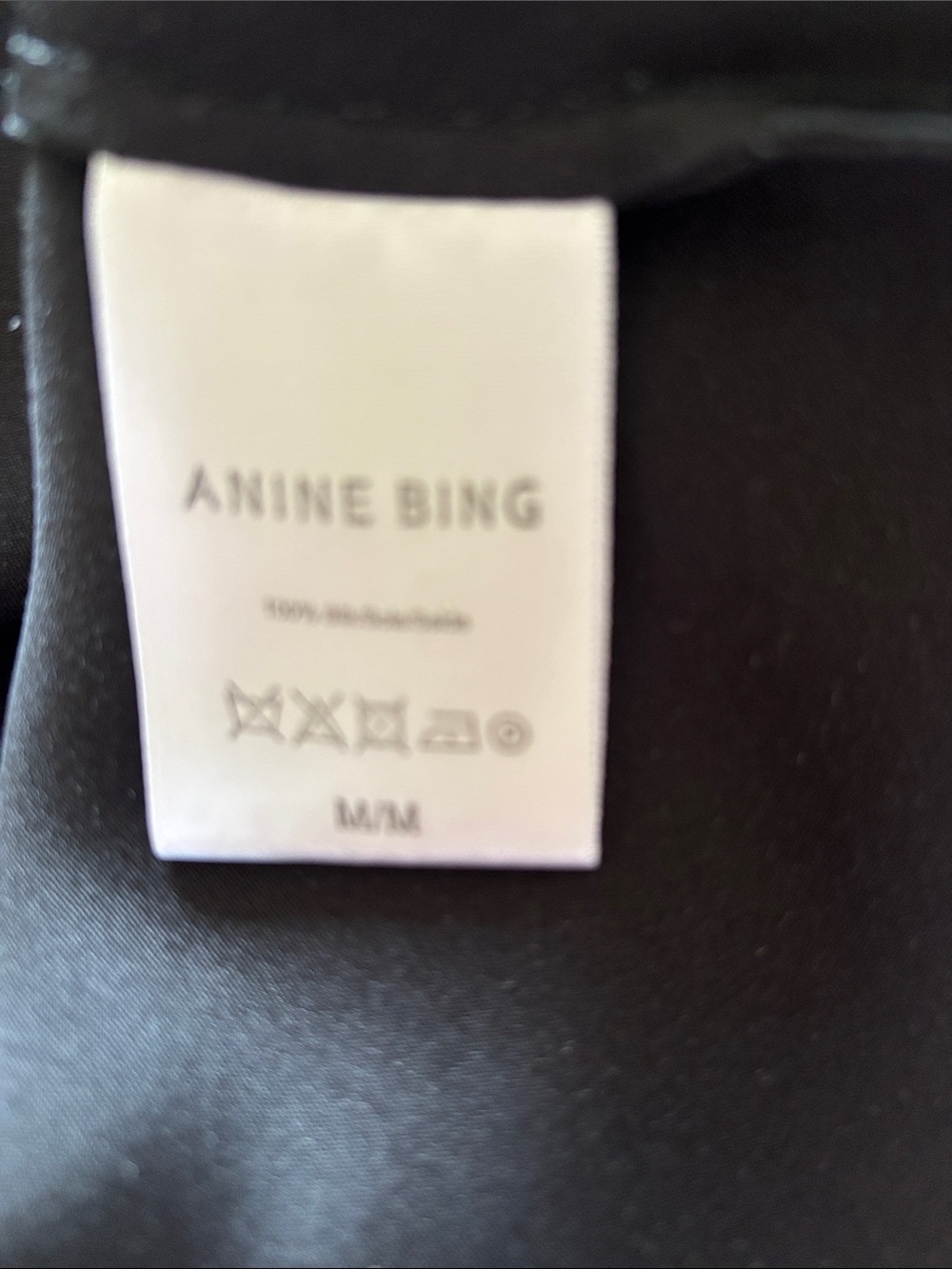 Anine Bing Black Bar Silk Skirt -Sz M - Picture 3 of 3